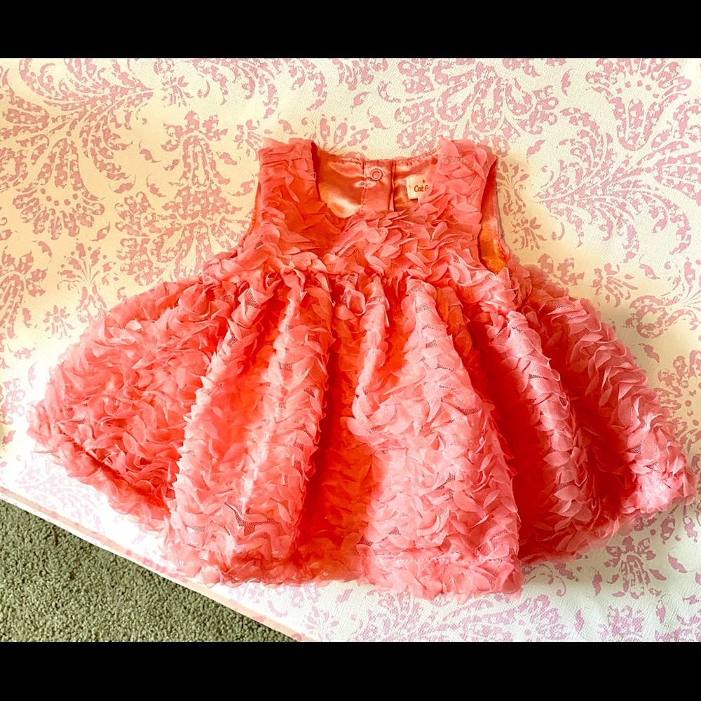 Pink baby girl ruffle dress with bloomers